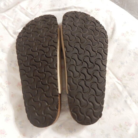 Birkenstock Florida 38 cream pebbled soft leather 7 7.5 8 women's vintage VGC - Picture 8 of 11